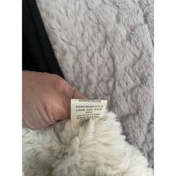 Skies Are Blue Faux Suede Shearling Vest XS Black White Open Front Sherpa Lined - Picture 9 of 9